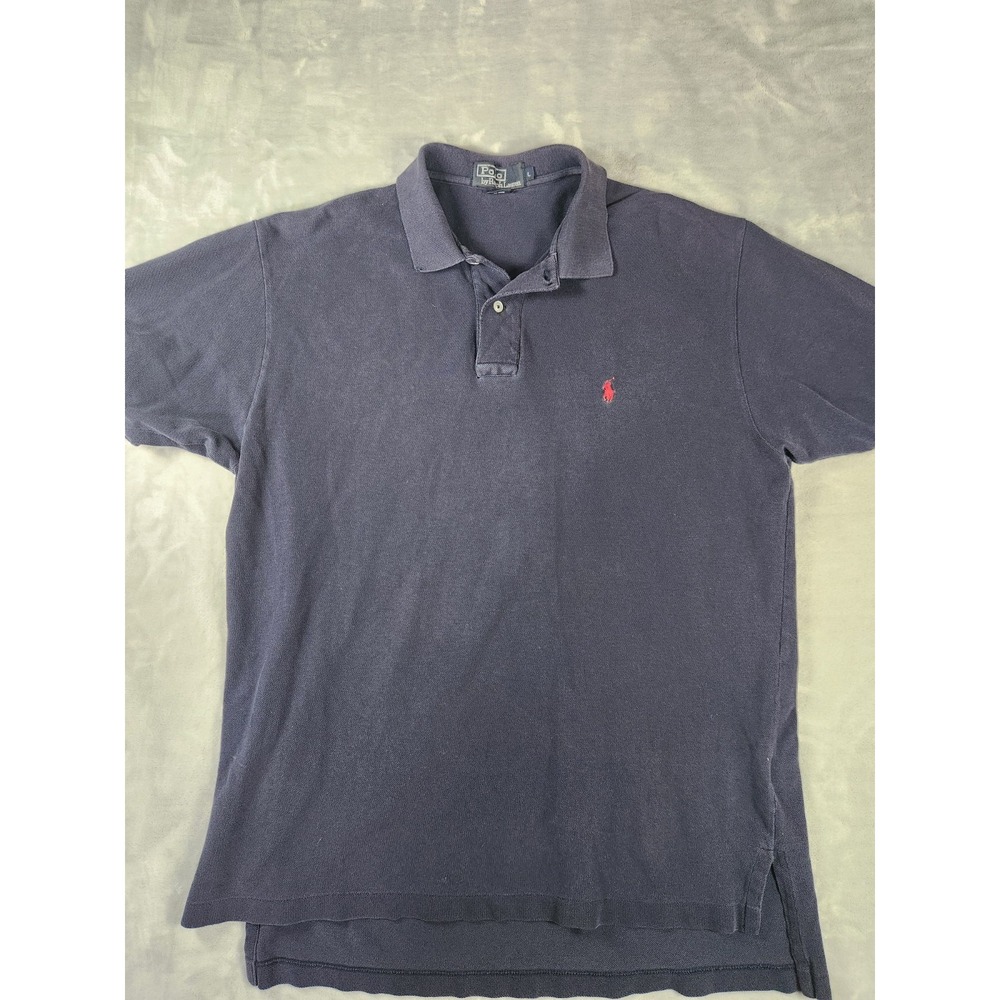 Men's Polo Ralph Lauren Navy Shortsleeve Polo Shirt Classic‎ Fit Size Large